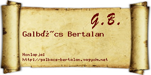 Galbács Bertalan névjegykártya