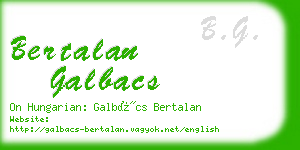 bertalan galbacs business card